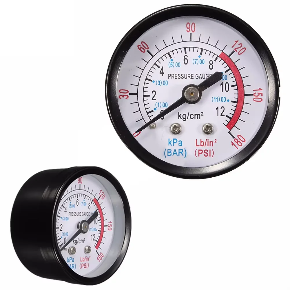 공기압 게이지 수평형 압축기 압력 게이지 1/4 BSP 나사산 0-180PSI/0-..