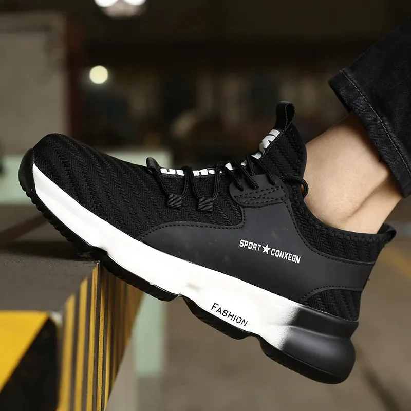 2024 Comfortable Breathable Work Security Boots Lightweight Steel Toe Cap Protective Sneakers Sport Safety Shoes For Men