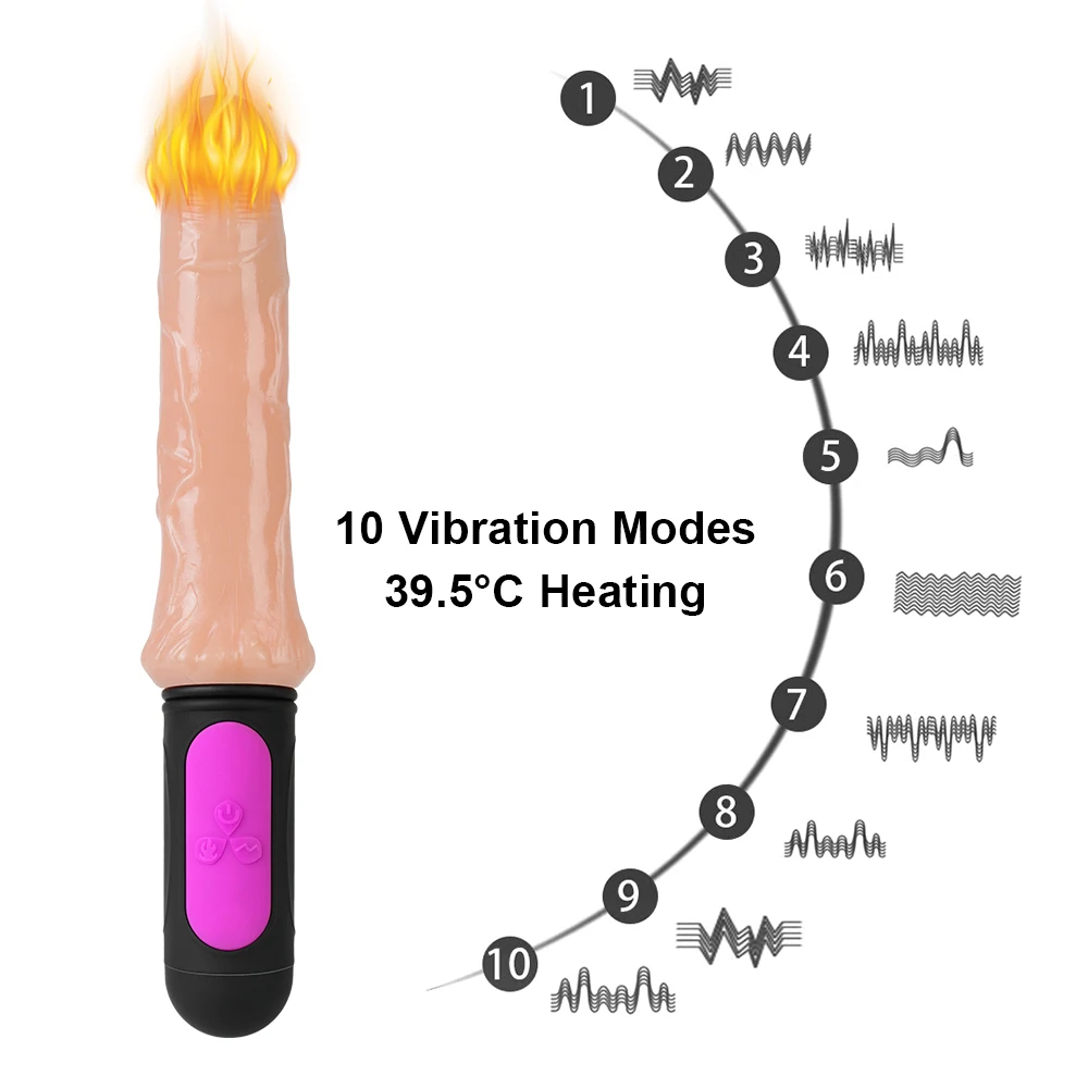 Gode ​​chauffant réaliste, vibrateur pliable, doux, énorme point G, Stimulation de l'anus, 7 vitesses, jouet sexuel pour femme_voghion.com