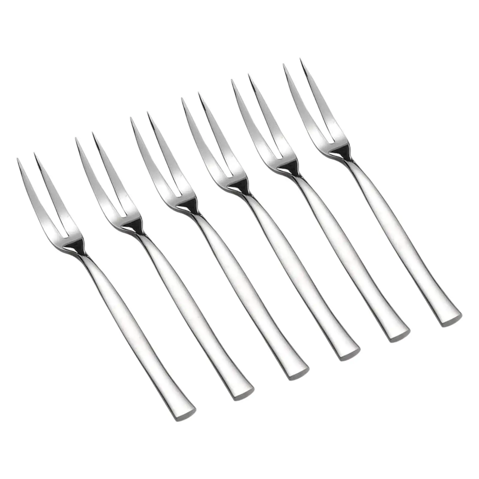 6 Pieces Dessert Forks Set Stainless Steel Fruit Forks Set for BBQ Wedding Party Wedding Ceremonies Birthdays Kitchen Accessory