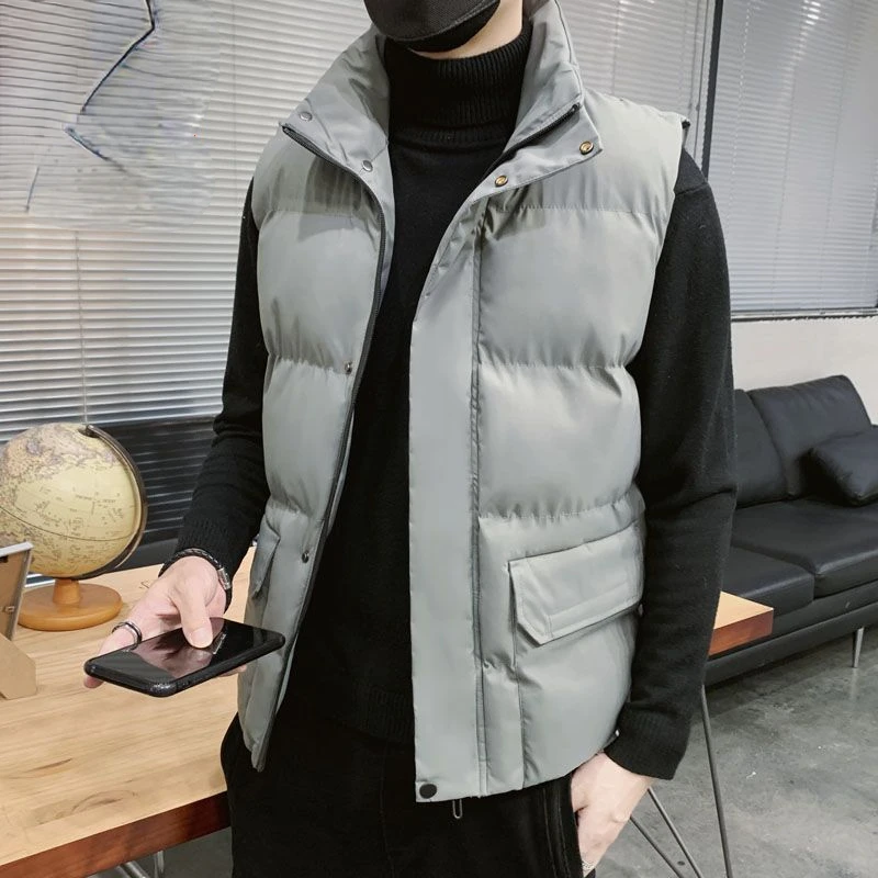 

Men Winter Hooded Padded Vest Sleeveless Jacket Casual Outwear Thicken Warm Coat Waterproof Waistcoat Men Clothing 5XL Z142