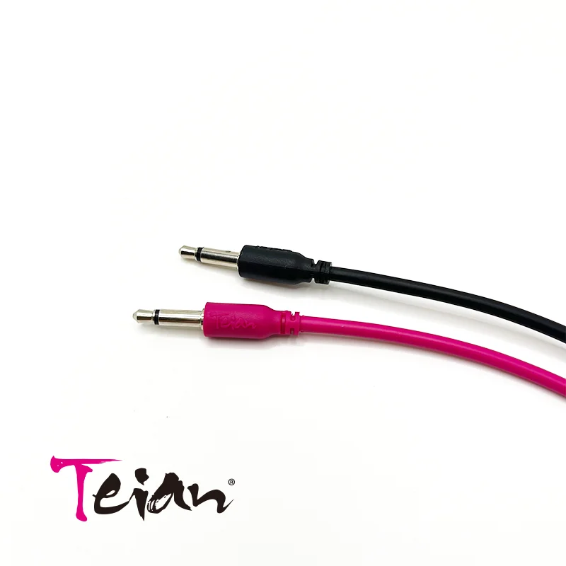 Eurorack patch cable 60/40/20cm TPE modular synthesizer black/magenta Teian