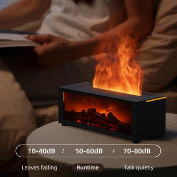 Creative Fireplace Air Humidifier Waterless Auto-Off Aroma Essential Oil Diffuser with LED Light & Remote Control for Home Gift 4