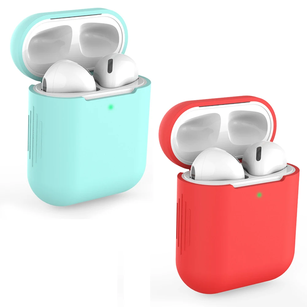 1Pcs Silicone AirPods 1 /2 Earphone Cover For Bluetooth ComSpatible Protective Anti-Drop Charging Box Soft Case With Odorless Silicone Case Cover