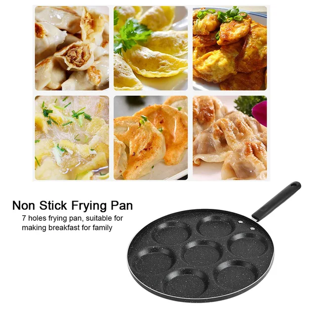 7 hole non stick frying pan breakfast eggs pancakes multi mould pan UK
