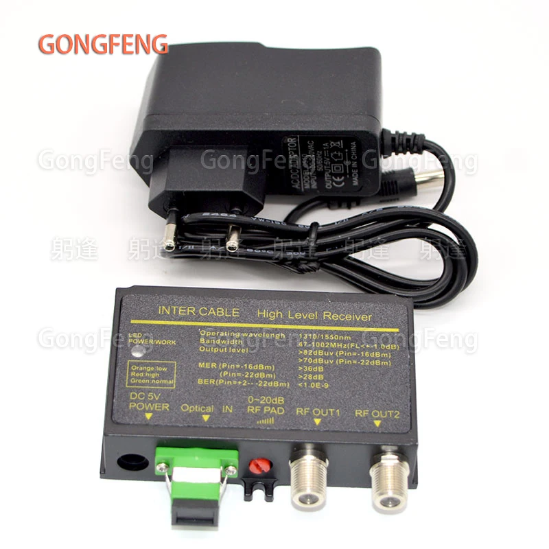 New OR31 FTTH Optical Receiver Output Level 82dBmv Two F-Output Channels, Digital Analog CATV Ultra-low Receiving Aluminum Shell