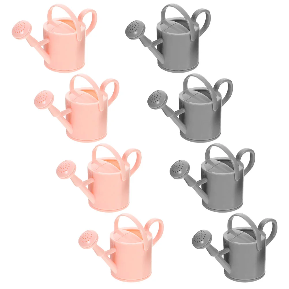 

8 Pcs Small Shower Child Kids Gardening Tools Abs Plastic Miniature Watering Can