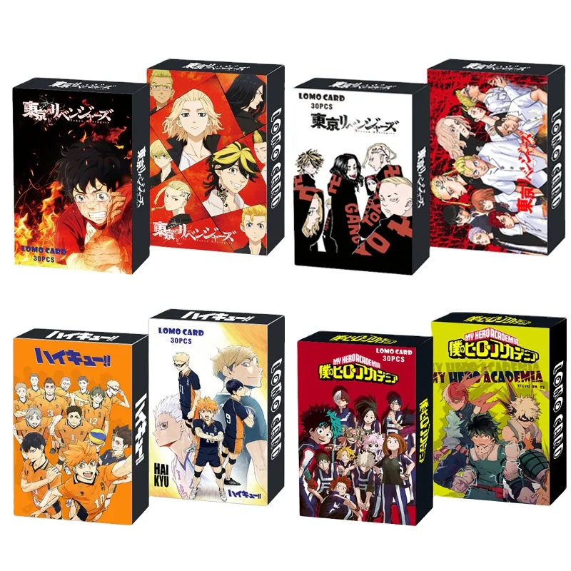 

Customized.product.29Styles Japanese Anime Souvenir Revengers Cards Jujutsu Kaisen Banana Fish Hunter Boxed Anime Lomo Car