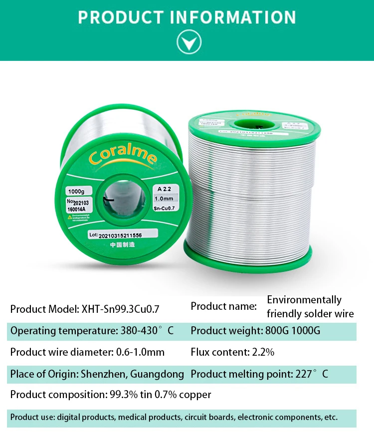 99.3% Lead-free Solder Wire Tin Wire 0.6 0.8 1.0mm Environmentally Friendly Tin Wire Environmentally Friendly Tin Wire Reel 30g lowes welding wire