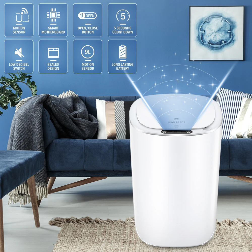 Automatic Sensor Trash Can for Kitchen Bathroom Smart Waterproof Electric Waste Bin 8.5-12L Capacity trash can