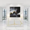 Reception Desks, 78.8" Wide Modern Staton Buffet Glossy White Lacquer with Champagne Gold Embellishments, Desks 2