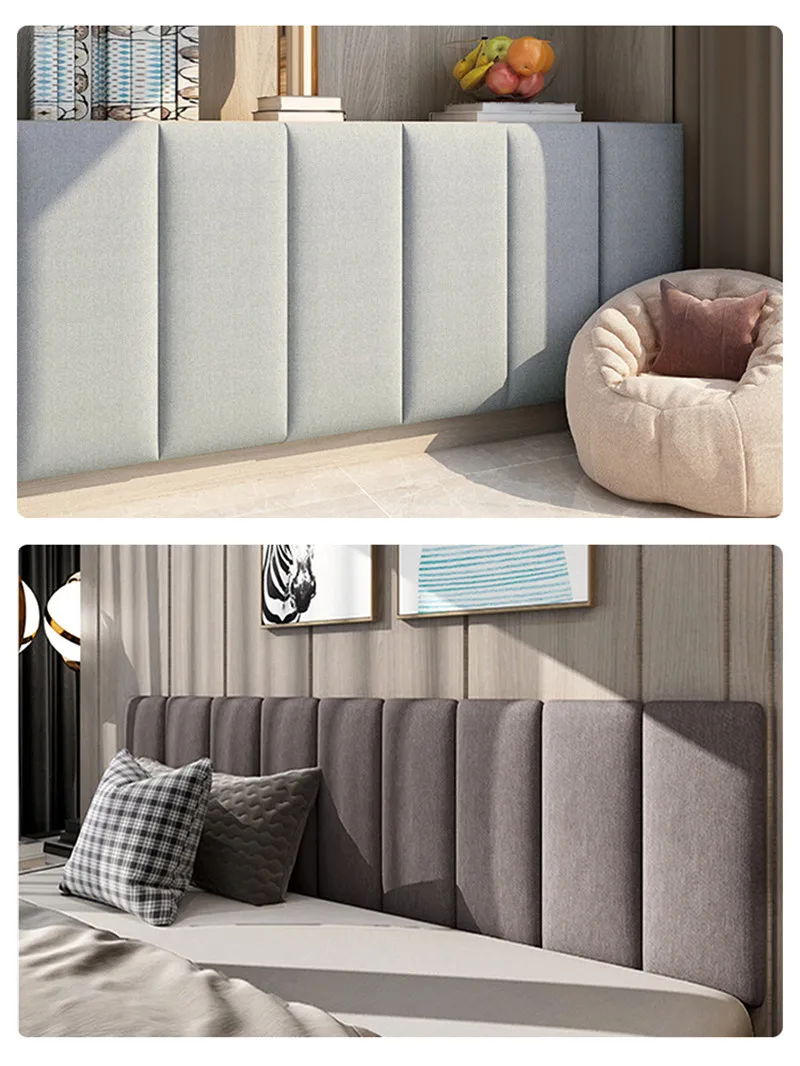 Bed Headboard Decor Bedroom Tatami Soft Package 3D Wall Stickers Kid Room Anti-collision Front Panels Self-Adhesiv Customization