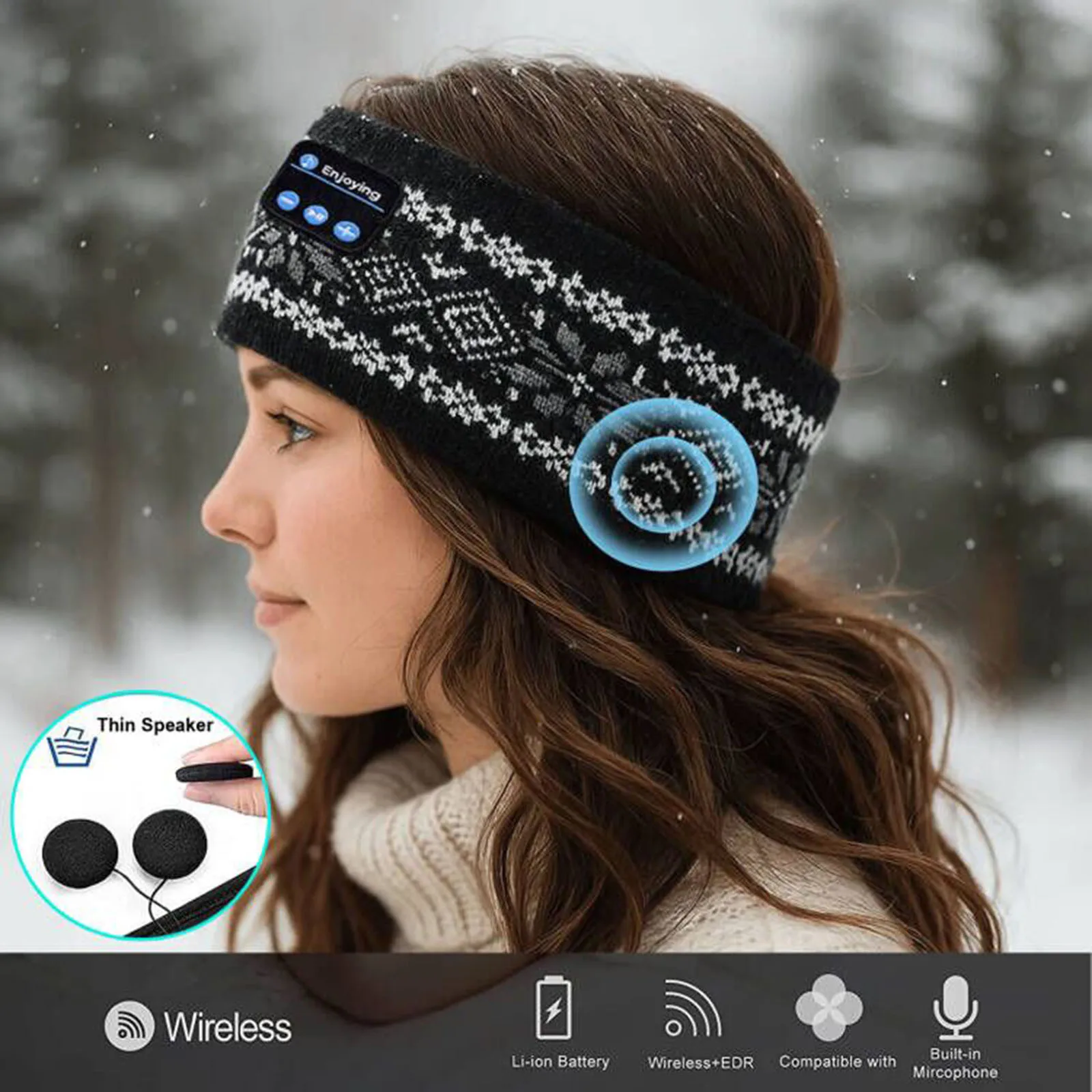 Wireless Bluetooth Headphones Unisex Sports Music Winter Earmuffs with Mic Outdoor Earflap Protection Ear-Muffs Ear Cover