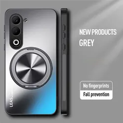 Custodia Magnetica Matte Shockproof con Anello Rotante a 360° - Cover Rigida