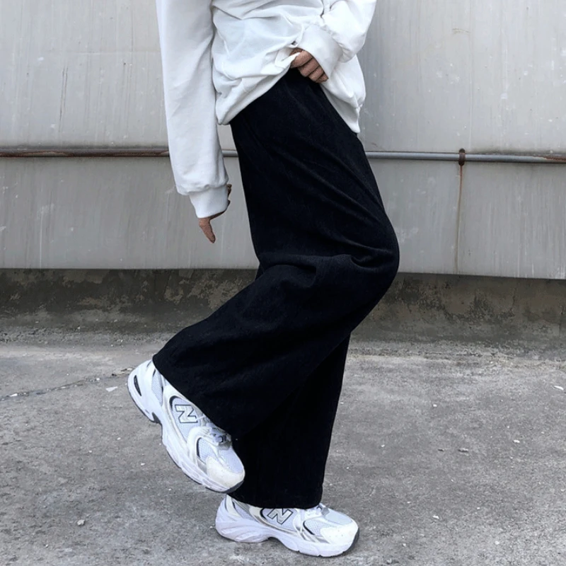 Pants Men Casual Retro Harajuku Ins Fashion High Street Ulzzang Baggy All-match Corduroy Youngster College Unisex Pantalones wide leg sweatpants,wide leg pants