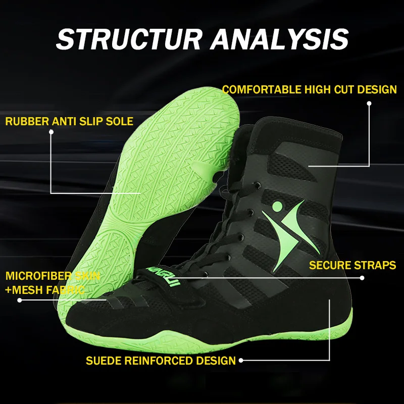 Brand KANGRUI High Top Outdoor Male Flighting Training Sneakers Boxing Shoes for Mens Anti-Slip Sport Shoes Men Training Shoe