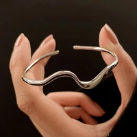 Hot Sale Irregular Glossy Silver Mobius Bracelet Adjustable Individuality Wristband For Women - Image 4