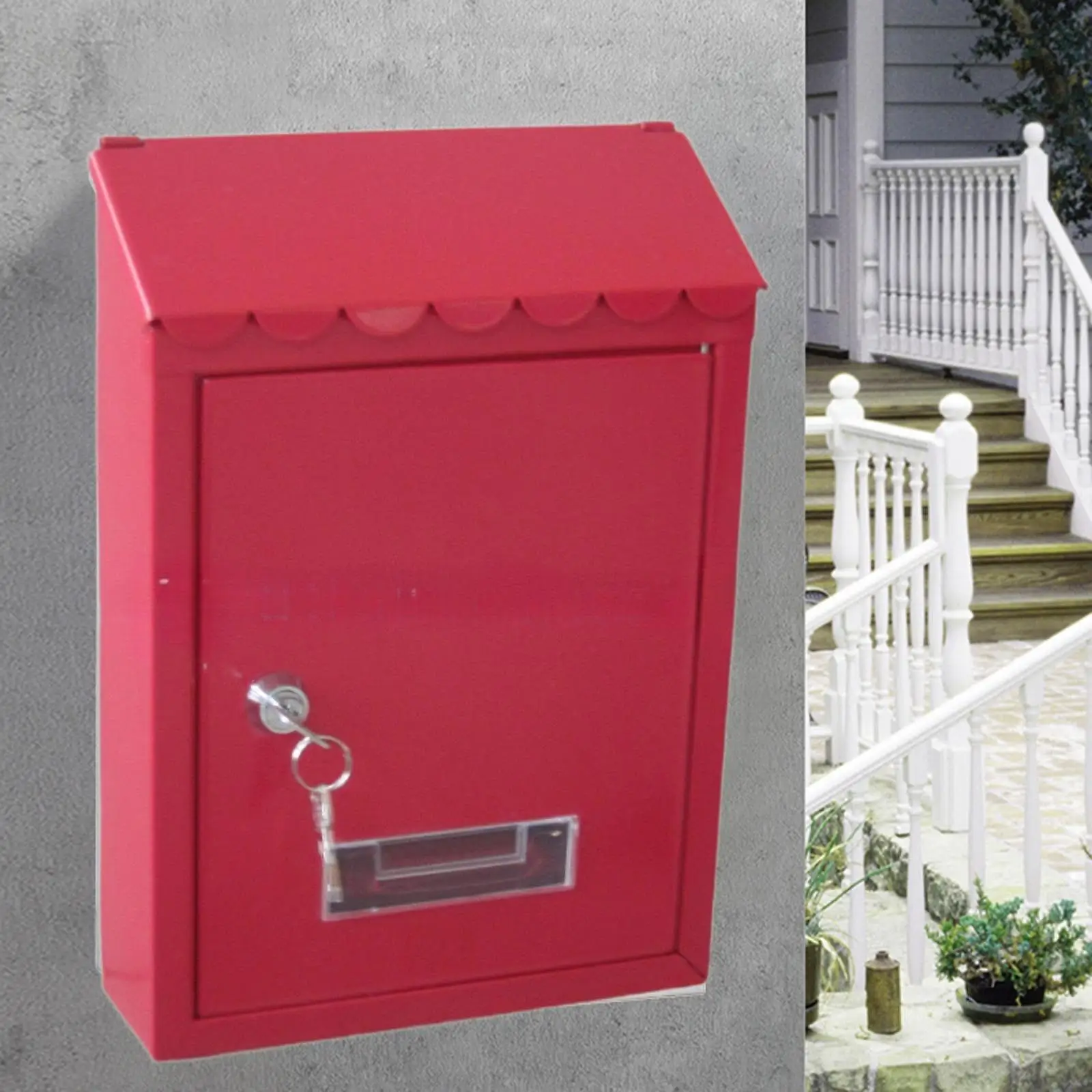 Wall-Mounted-Mailbox-Mail-Box-Lockable-Iron-Large-Capacity-Mail ...