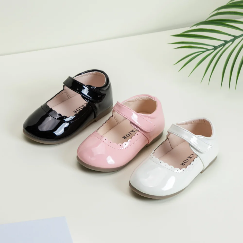 Girls Soft Bottom Multi-color Leather Spring Autumn New Baby Girl Bright Color Leather England Style Breathable Princess Shoes 1