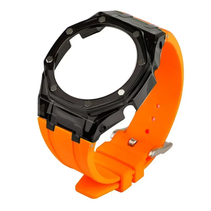 Transparent Mod Kit Adapter for Casioak G Shock GA2100 GAB2100 Modification Bezel Frame Rubber Sport Band for 2100 Accessories