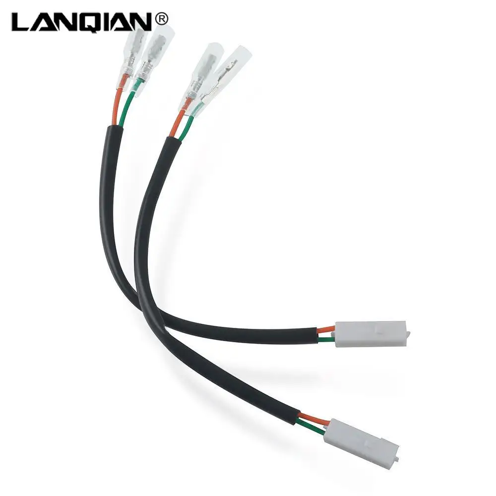 2PCSMotorFrontRearTurnSignalWireLeadHarnessConnectorPlug