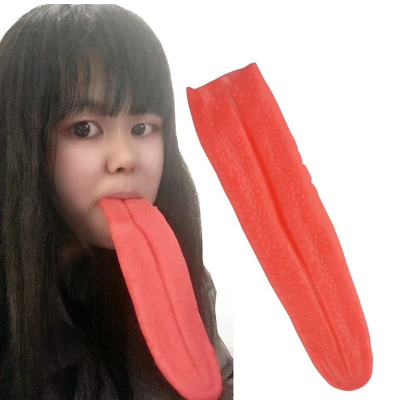 

Halloween Party Costume Red Fake Tongue Stretchy Role Playing Fake Long Tongue