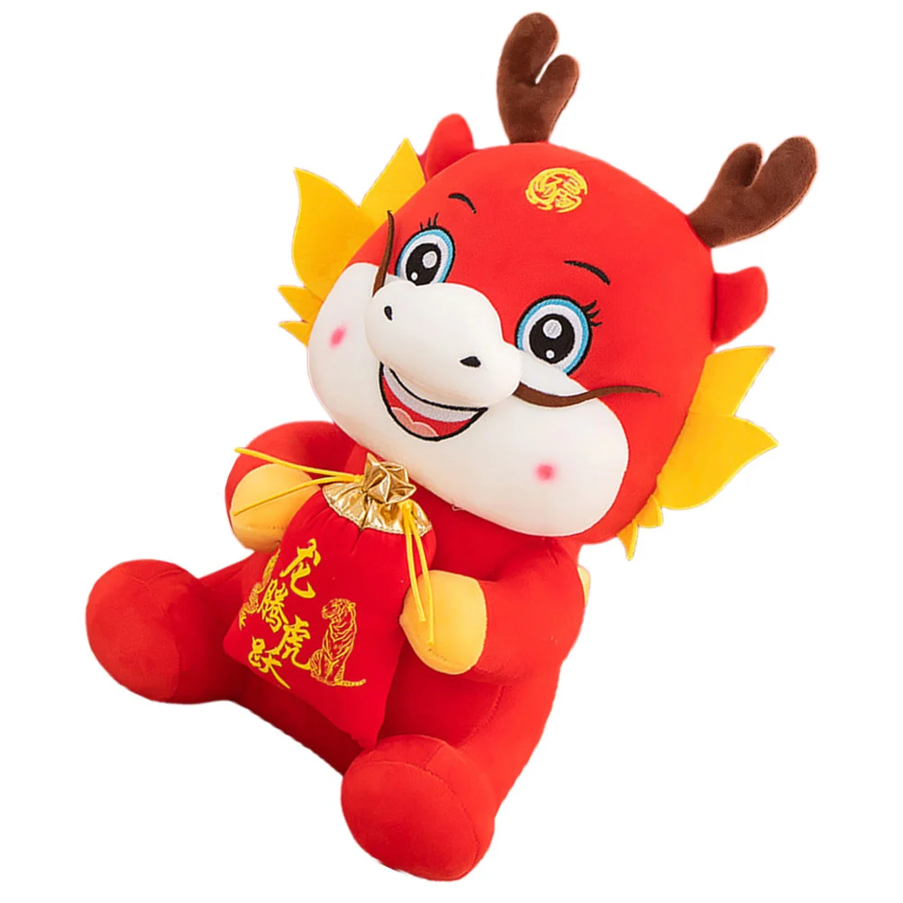 

Plush Toys Year of The Dragon Mascot Stuffed New Ornaments Chinese Style Decor