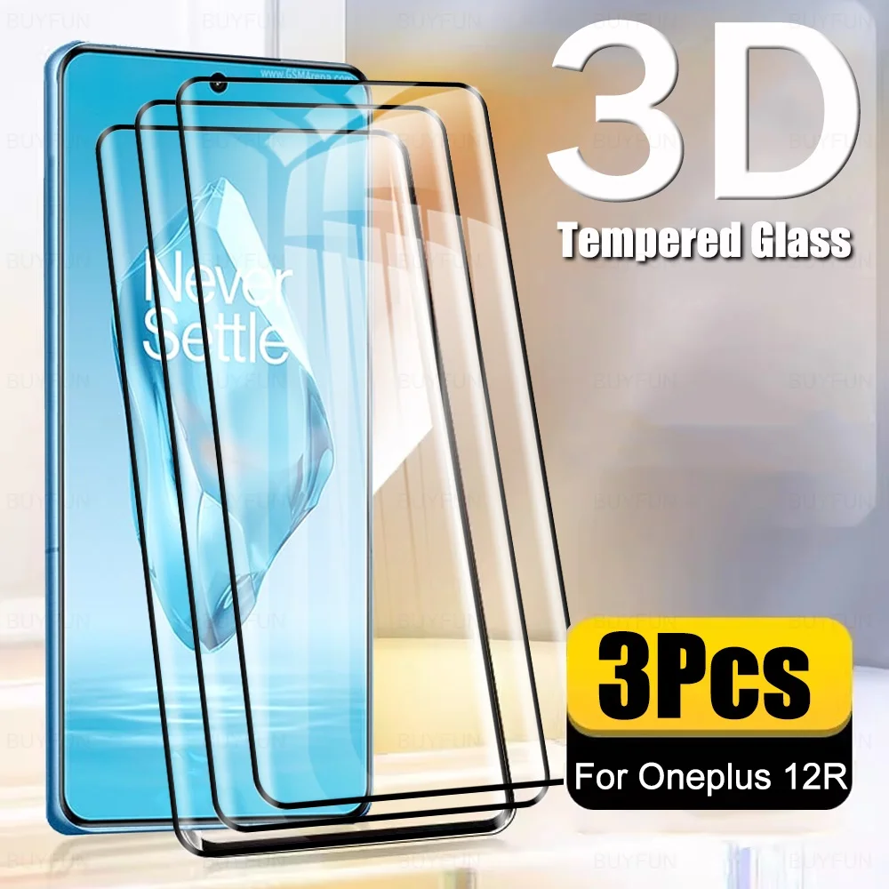 

3 шт. для OnePlus 12R 3D изогнутое закаленное стекло One + 12 R R12 защита экрана Oneplus12R 12rOneplus 1 + 12R 1 + One + 12R Фильмы HD