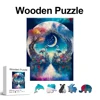 View Under the Moon Wooden Puzzle, Uniquely Irregular Animal Shaped, Creative Handmade Decorations, Holiday Gifts Home Decor 1