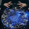 Psychedelic Starry Sky Tarot Tablecloth Altar Cloth Triple Moon Pentagrams Wheel Of The Zodiac Astrology Mandala Tarot Tapestry 2