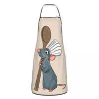 Unisex Remy The Little Chef Bib Apron Adult Women Men Chef Tablier Cuisine for Kitchen Cooking Ratatouilles Painting 1