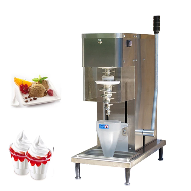 

Commercial Automatic Ice Cream Mixer Flurry Machine Frozen Soft Ice Cream Blender Yogurt Machine With Spoons