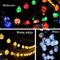 Solar String Lights Outdoor Crystal Fairy Light Chritmas Garland 8 Modes Waterproof Patio Light for Garden Party Decor 2
