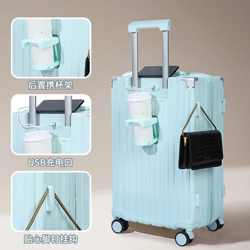 PLUENLI Women's Luggage Trolley Case New Suitcase Universal Wheel Durable Large Capacity Suitcase with Combination Lock
