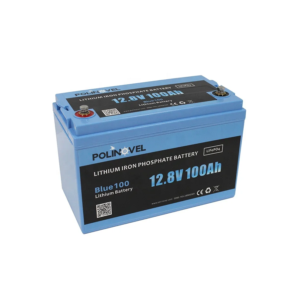 Polinovel-블루100 Lifepo4 리튬 철 인산염 배터리 12v 100ah, RV 태양열 골프 요트 해양용