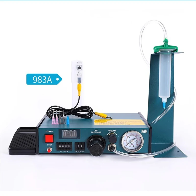 Epoxy Resin Dispenser 983A Automatic Dispensing Machine 110V/220V Epoxy Resin Semi-Automatic Liquid Glue Injection Machine Manual Pedal Dispenser