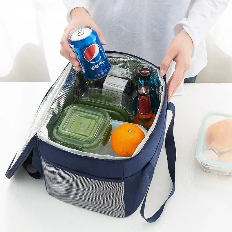 

Simple Oxford Cloth Lunch Bag Large Capacity Outdoor Picnic Fruit Organizer Box Portable Multifunctional Insulation Cooler Pack
