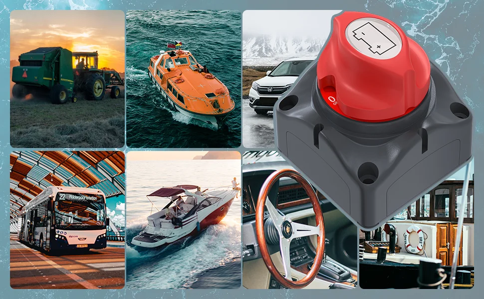 DaierTek Batterie-Trennschalter, 12 V, 48 V, Wohnmobil, Auto, Marine-Batterie-Schalter, Kupfer-Batterie-Trennschalter für Boot, ATV, UTV, Fahrzeuge – Detail 9