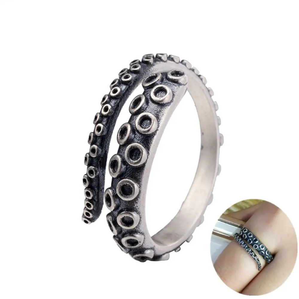 Vintage Women Men Punk Silver Octopus Finger Open Adjustable Ring Jewelry Gift