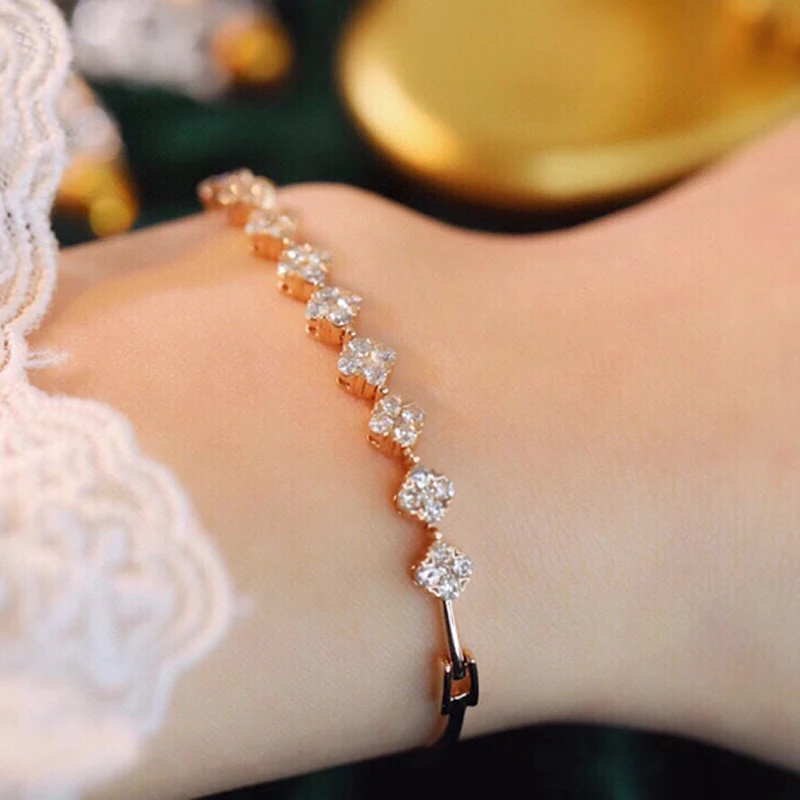 Sd2948cd44aeb4d39bcda8c3e59289f06e Aazuo Fine Jewelry 18K Solid Rose Gold Natrual Diamonds 1.35ct Fairy 4 Leafs Flower For Woman Senior Banquet Engagement Party