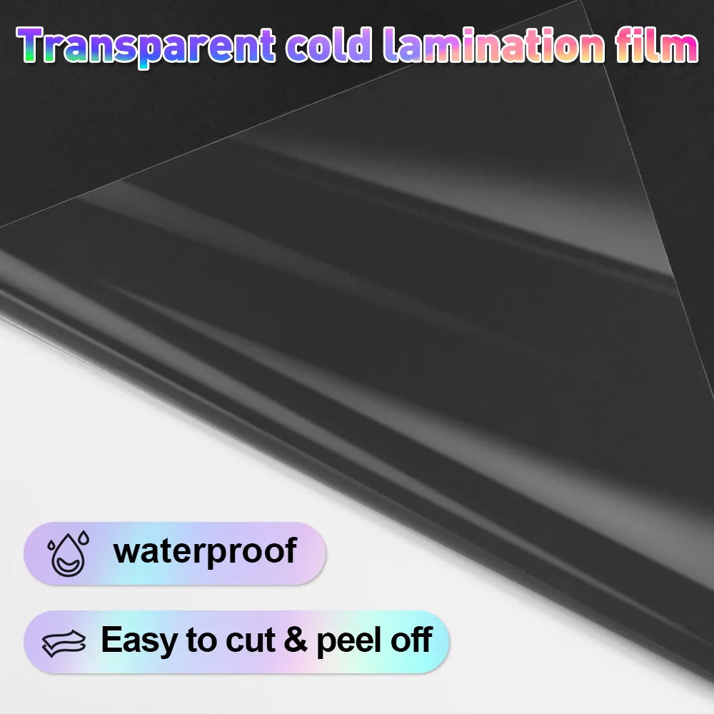 Holographic Cold Lamination Film Sheets - A4 Transparent Waterproof PET Stickers (10 Pack)