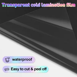 Holographic Cold Lamination Film Sheets - A4 Transparent Waterproof PET Stickers (10 Pack) (Glossy Clear)
