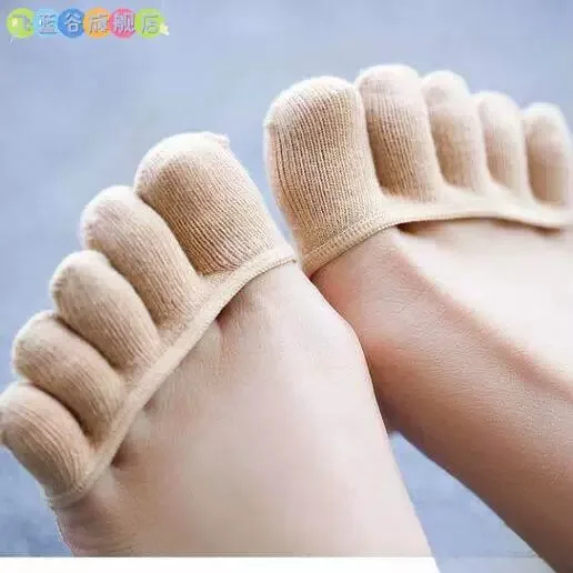 여성용 초박형 5손가락 실리콘 양말, 보이지 않는 하프 팜 슬립온 하이힐, 미끄..