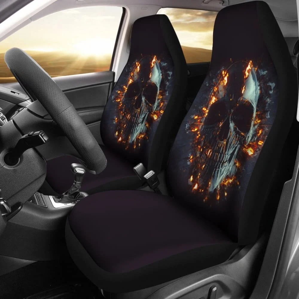 

Skull Flare Car Seat Covers,Pack of 2 Universal Front Seat Protective Cover