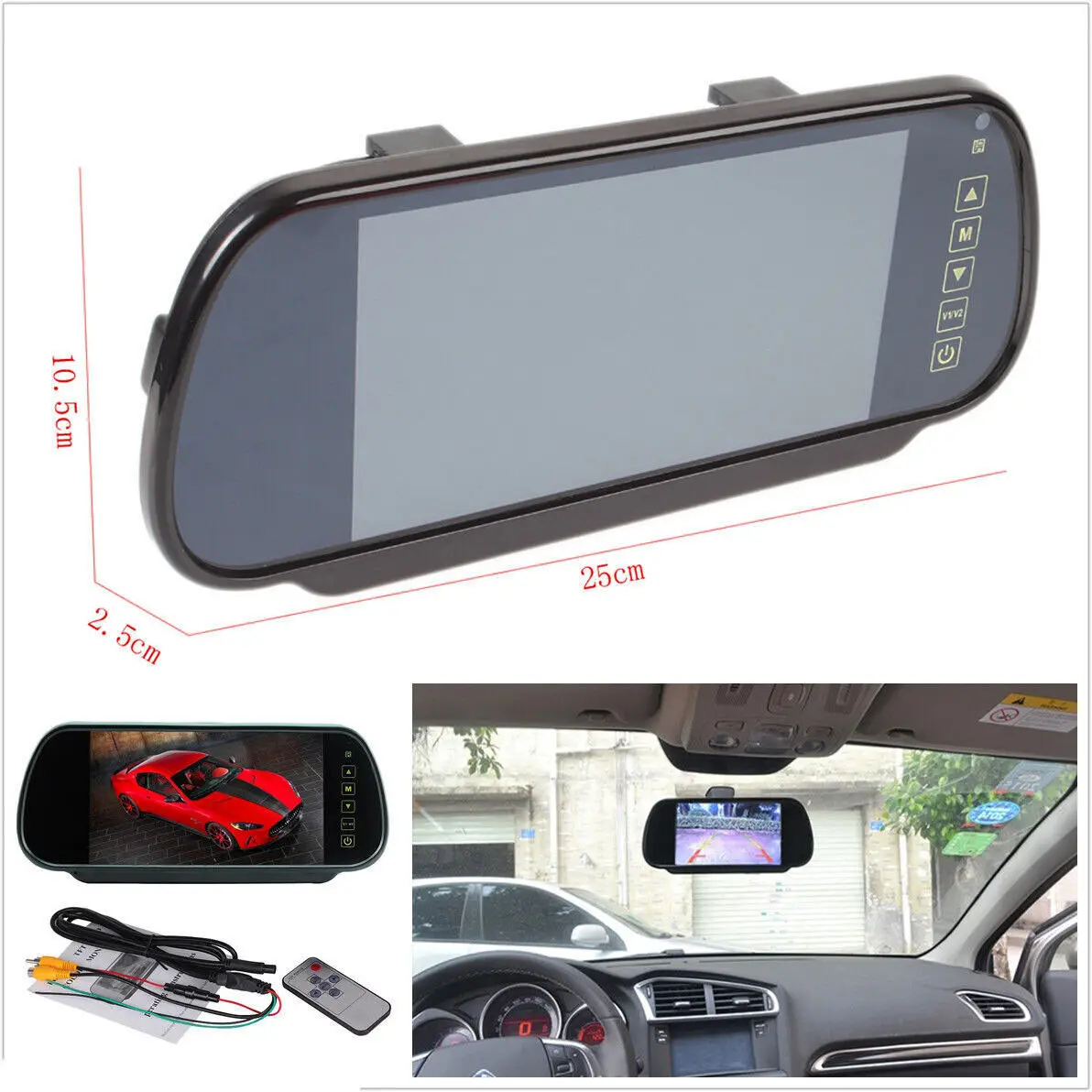 7" TFT LCD Car RearView Mirror Monitor Screen for Reverse Camera Parking System car display monitor