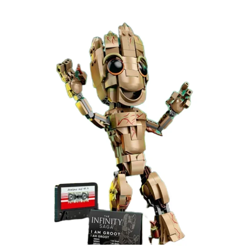 Marvel Groot Little Treeman Galaxy Guardian Alliance Cartoon Cute Puzzle Assembled Toys Boys Building Blocks Decoration Gift 2