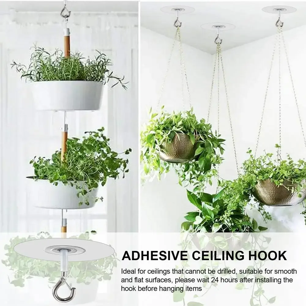 Ceiling Hooks Stick Heavy Duty Self-Adhesive Water Resistant For Balloons Wind Chimes