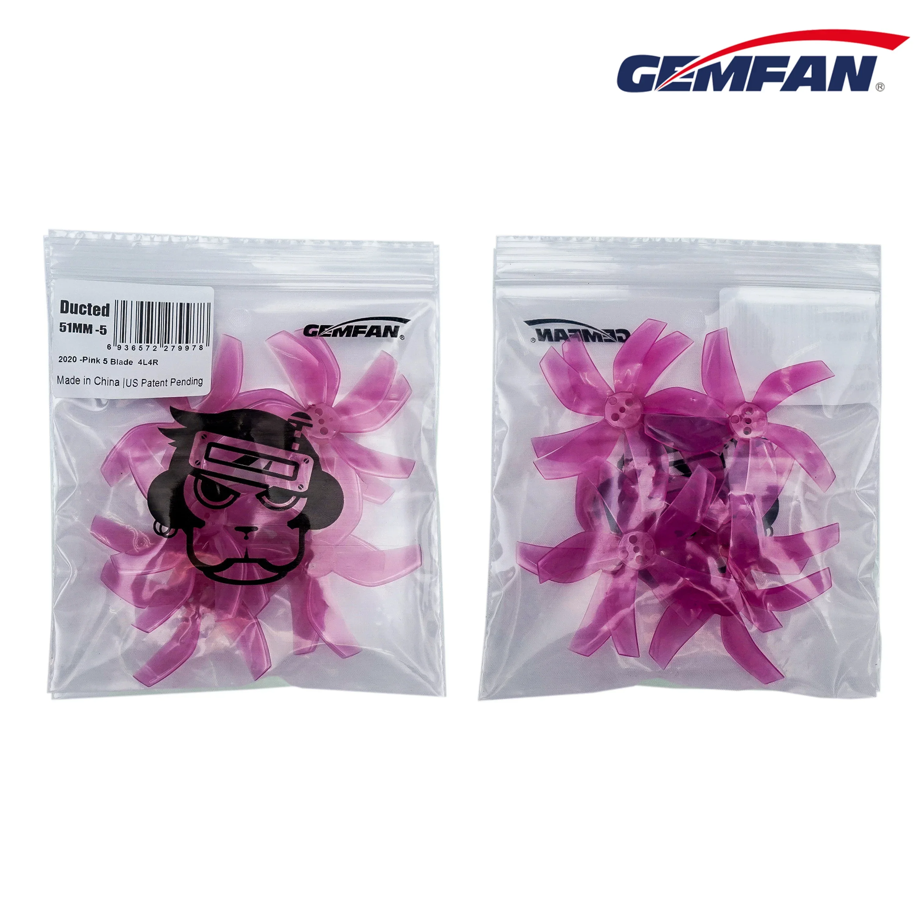 4 Paar 8 Stück GEMFAN D51 2020 2x2x5 2 Zoll 50,3 mm 5-Blatt-PC-Propeller 1,5 mm für RC FPV Racing Freestyle Tinywhoop BETA85X Drohne – Detail 11