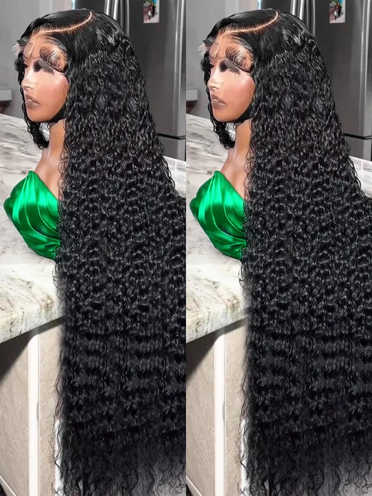 Deep Wave Curly Wigs 13x6 HD Lace Wig Human Hair 250 Density 13x4 HD Transparent Lace Frontal Glueless Wigs Women 40 46 Inch human hair wig lace front wigs