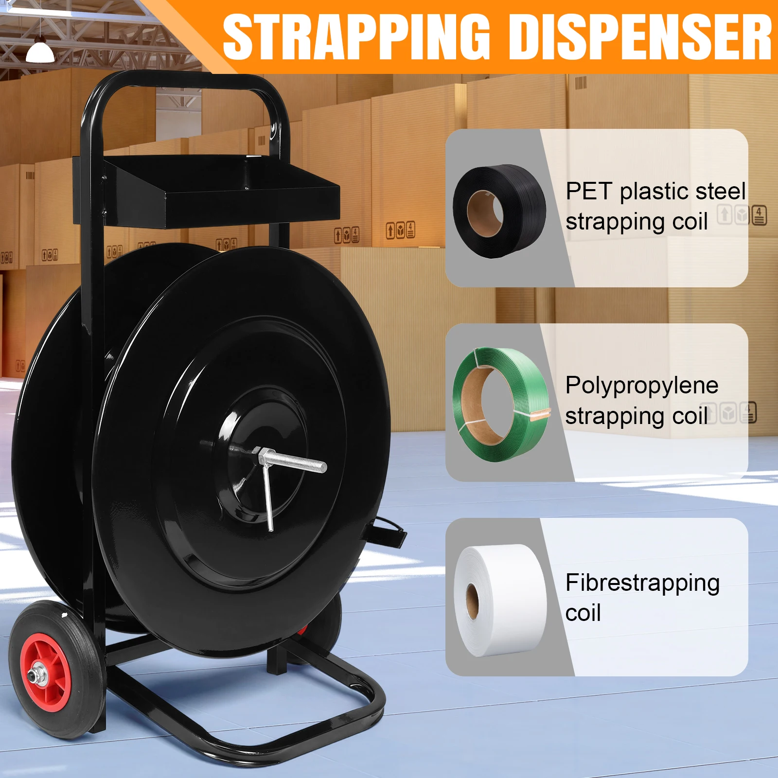 Composite Cord Strap Packing Pallet Multi-Purpose Banding Strapping Cart Dispenser Reusable Integrated Tool & Seal Tray for Manu